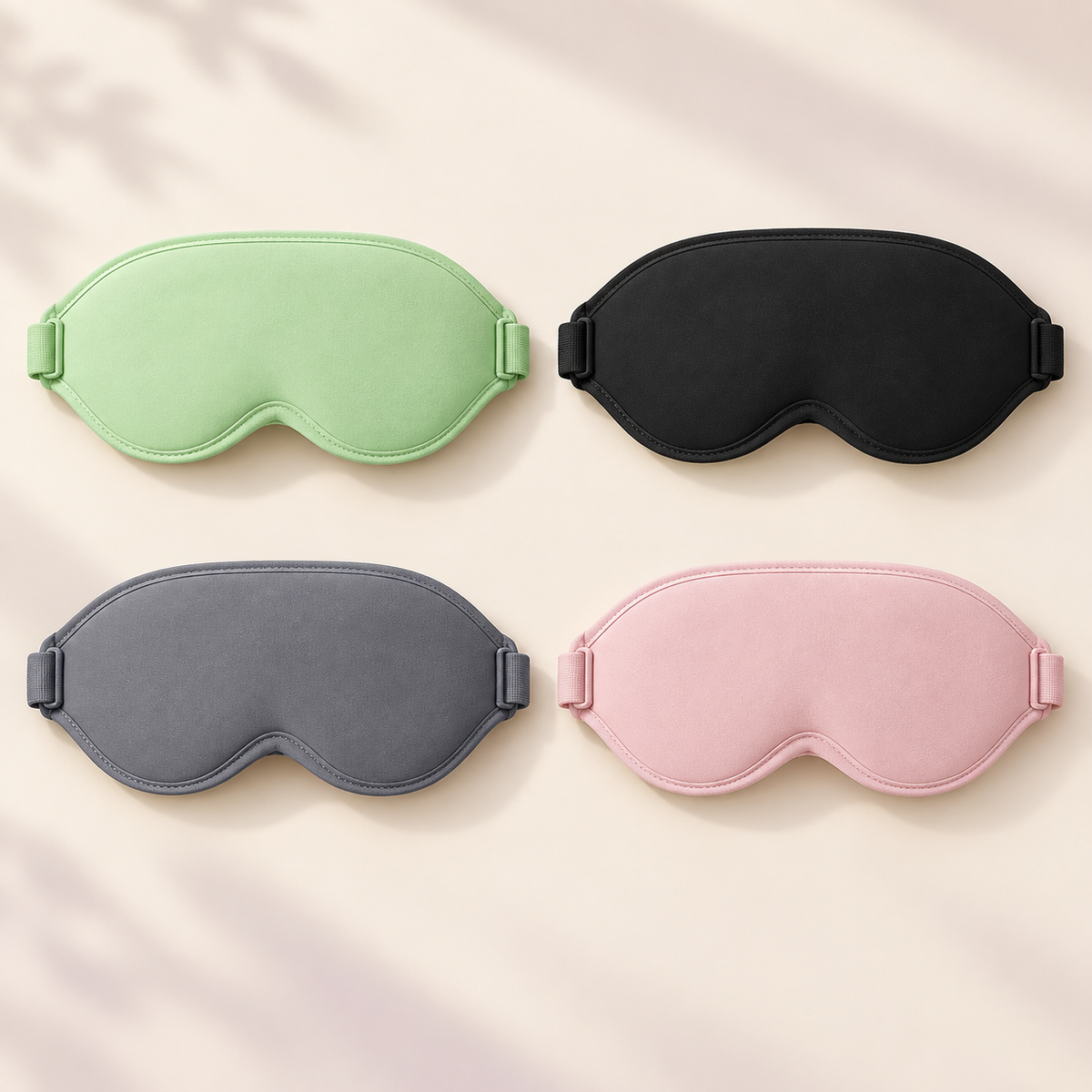 Hushly Cloud Sleep Mask in Green, Black, Grey and Pink