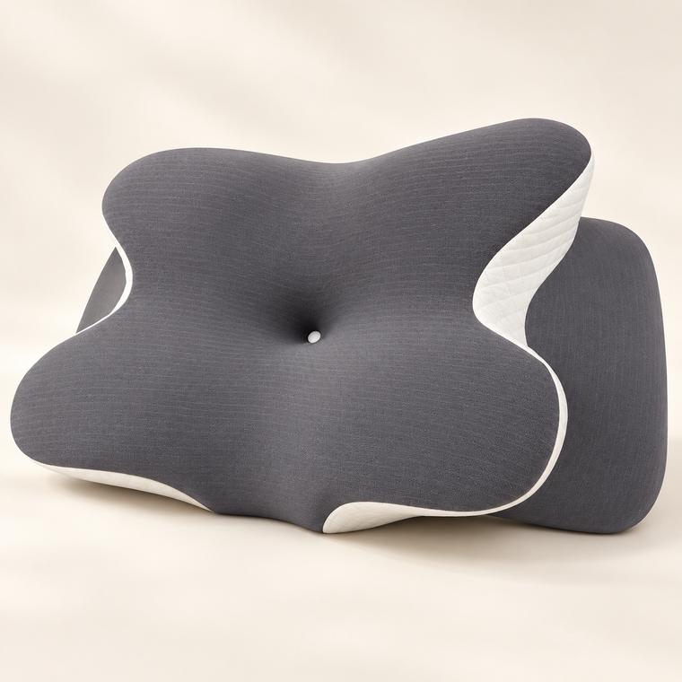 Hushly Butterfly Pillow in dark grey